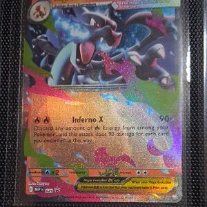 Pokemon Mega Charizard EX Holo Card - Black, Red, Purple, Green, Blue, Gold